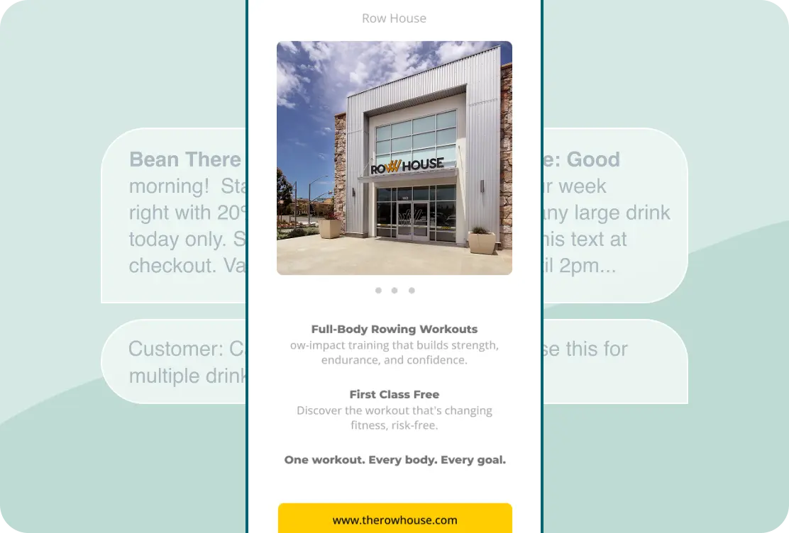 A mobile SMS Dispatch newsletter telling a rich brand story